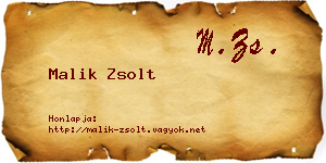 Malik Zsolt névjegykártya