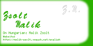 zsolt malik business card